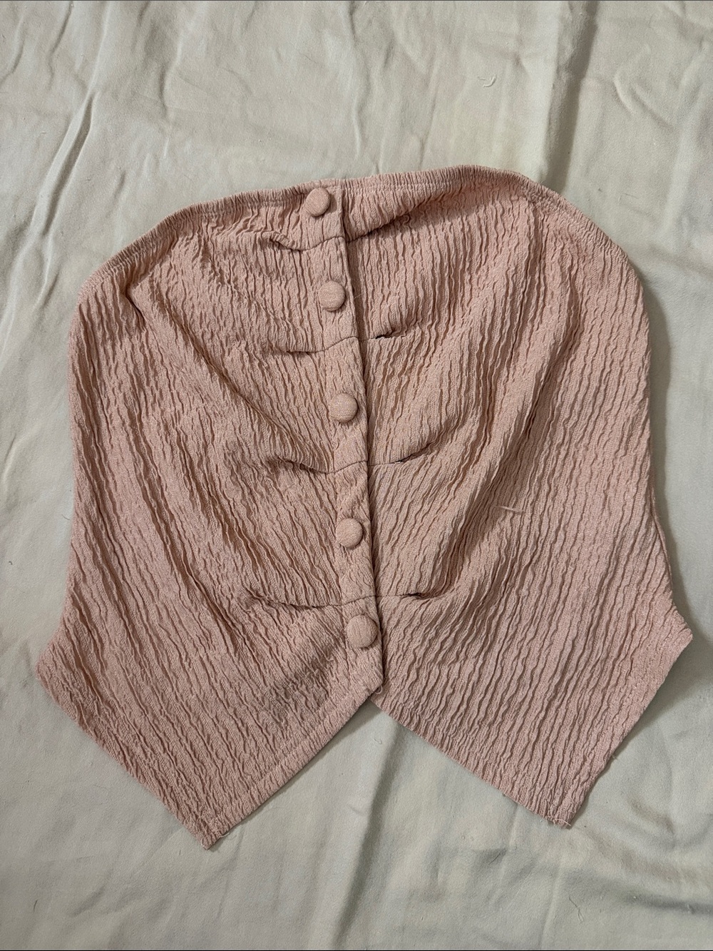 Blush Pink Textured Button-Front Women’s Sweater